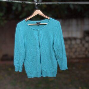Talbots Turqouise Cashmere Cardigan XL